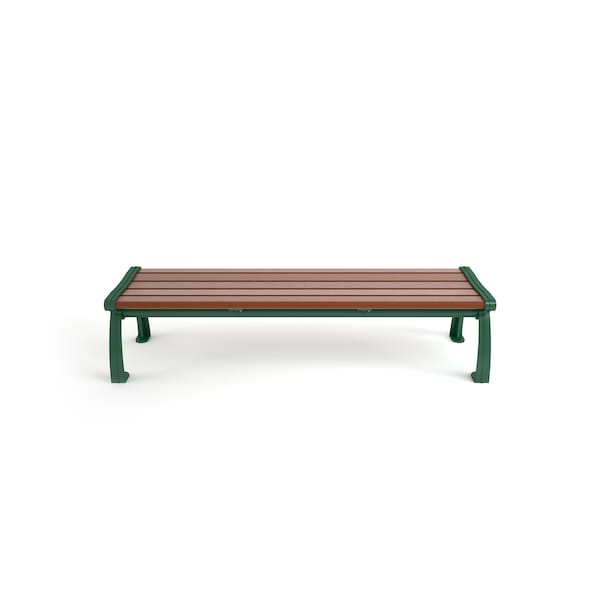 Brown 5' Heritage Backless Bench With Green Frame